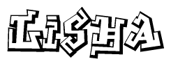 The clipart image features a stylized text in a graffiti font that reads Lisha.