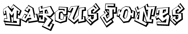 The clipart image features a stylized text in a graffiti font that reads Marcusjones.