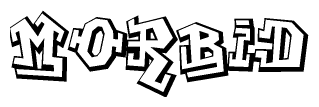 The clipart image features a stylized text in a graffiti font that reads Morbid.