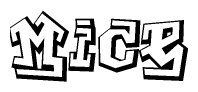 The clipart image features a stylized text in a graffiti font that reads Mice.