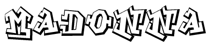 The clipart image features a stylized text in a graffiti font that reads Madonna.