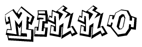 The clipart image features a stylized text in a graffiti font that reads Mikko.