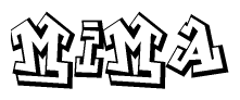 The clipart image features a stylized text in a graffiti font that reads Mima.