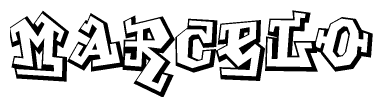 The clipart image features a stylized text in a graffiti font that reads Marcelo.