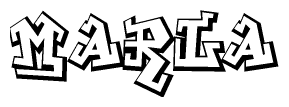 The clipart image features a stylized text in a graffiti font that reads Marla.
