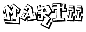 The clipart image features a stylized text in a graffiti font that reads Martii.