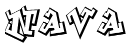 The clipart image features a stylized text in a graffiti font that reads Nava.