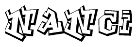 The clipart image features a stylized text in a graffiti font that reads Nanci.