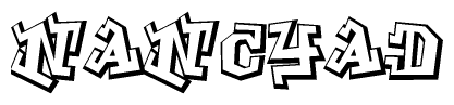 The clipart image features a stylized text in a graffiti font that reads Nancyad.