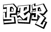 The clipart image features a stylized text in a graffiti font that reads Per.