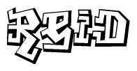 The clipart image features a stylized text in a graffiti font that reads Reid.