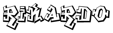 The clipart image features a stylized text in a graffiti font that reads Rikardo.