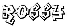 The clipart image features a stylized text in a graffiti font that reads Rossy.