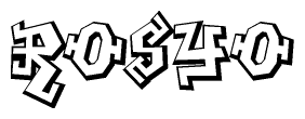 The clipart image features a stylized text in a graffiti font that reads Rosyo.