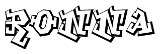 The clipart image features a stylized text in a graffiti font that reads Ronna.