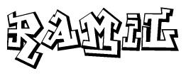 The clipart image features a stylized text in a graffiti font that reads Ramil.