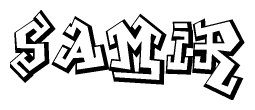 The clipart image depicts the word Samir in a style reminiscent of graffiti. The letters are drawn in a bold, block-like script with sharp angles and a three-dimensional appearance.