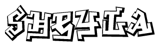 The clipart image features a stylized text in a graffiti font that reads Sheyla.