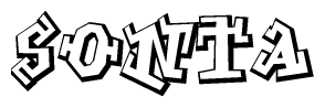 The clipart image features a stylized text in a graffiti font that reads Sonta.