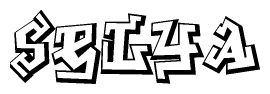 The clipart image features a stylized text in a graffiti font that reads Selya.