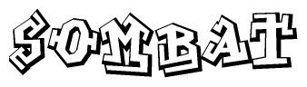 The clipart image features a stylized text in a graffiti font that reads Sombat.