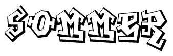The clipart image features a stylized text in a graffiti font that reads Sommer.