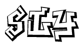 The clipart image features a stylized text in a graffiti font that reads Sly.