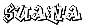 The clipart image features a stylized text in a graffiti font that reads Suana.
