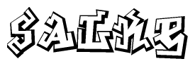 The clipart image features a stylized text in a graffiti font that reads Salke.