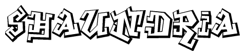 The clipart image features a stylized text in a graffiti font that reads Shaundria.