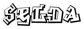 The clipart image features a stylized text in a graffiti font that reads Selda.
