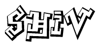 The clipart image features a stylized text in a graffiti font that reads Shiv.
