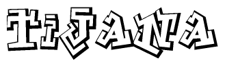 The clipart image features a stylized text in a graffiti font that reads Tijana.