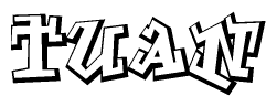 The clipart image features a stylized text in a graffiti font that reads Tuan.