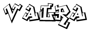 The clipart image features a stylized text in a graffiti font that reads Valra.