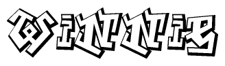 The clipart image features a stylized text in a graffiti font that reads Winnie.