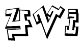 The clipart image features a stylized text in a graffiti font that reads Yvi.