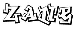 The clipart image features a stylized text in a graffiti font that reads Zane.