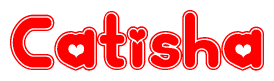 The image displays the word Catisha written in a stylized red font with hearts inside the letters.