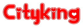 The image displays the word Cityking written in a stylized red font with hearts inside the letters.