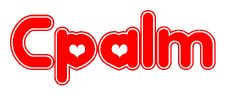 The image displays the word Cpalm written in a stylized red font with hearts inside the letters.