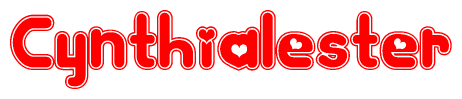 The image displays the word Cynthialester written in a stylized red font with hearts inside the letters.