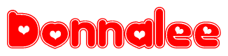 The image displays the word Donnalee written in a stylized red font with hearts inside the letters.