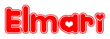 The image displays the word Elmari written in a stylized red font with hearts inside the letters.