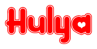 The image displays the word Hulya written in a stylized red font with hearts inside the letters.