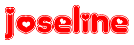 The image displays the word Joseline written in a stylized red font with hearts inside the letters.