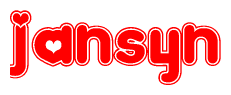 The image displays the word Jansyn written in a stylized red font with hearts inside the letters.