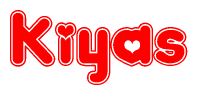 The image displays the word Kiyas written in a stylized red font with hearts inside the letters.