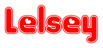 The image displays the word Lelsey written in a stylized red font with hearts inside the letters.