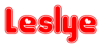 The image displays the word Leslye written in a stylized red font with hearts inside the letters.